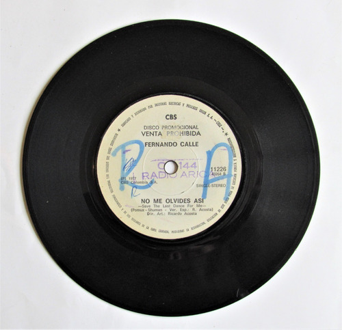 Vinilo Single Fernando Calle Sola