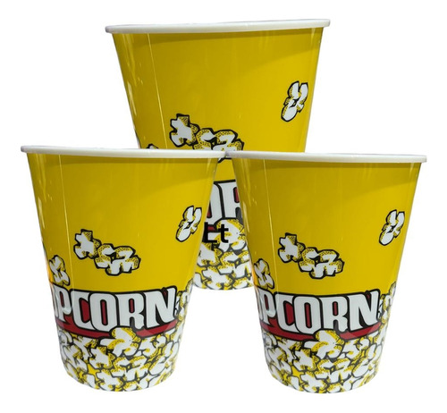 Pack 6 Vasos Balde Plástico Cabritas O Popcorn 16.9x14cm