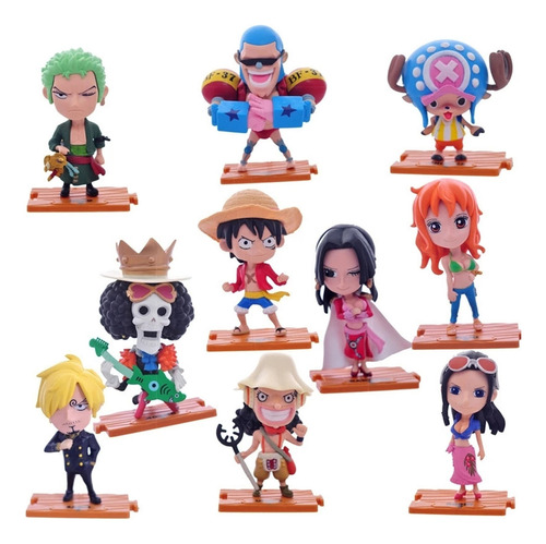 10 Unids/set Anime De Una Pieza Luffy Pvc Modelo Juguetes,