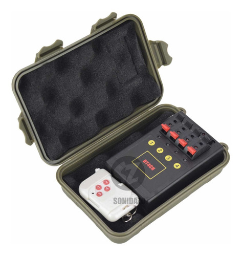 Detonador De Pirotecnia Inalámbrico 4 Canales 4 Bases Metal