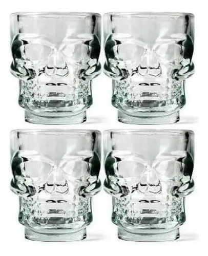 Vaso Tequilero Shot Calavera 6 Piezas 2 0z Color Blanco