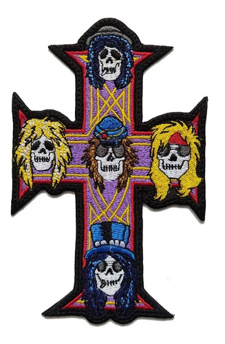 Parche Bordado Gnr Cruz Negra Appetite For Destruction 