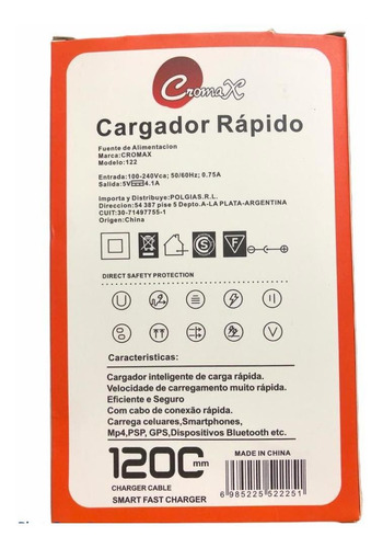 Cargador Celular Universal 4.1a Carga Rapida Micro Usb V8