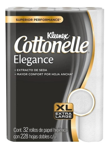 Papel Higiénico Kleenex Cottonelle Elegance 32 Rollos