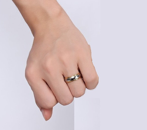 Imagen 5 de 8 de 1 Argolla De Tungsteno August Wedd Dorado Y Plateado