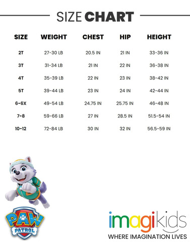Paw Patrol Everest Disfraz De Cosplay Para Niñas Pequeñas, C