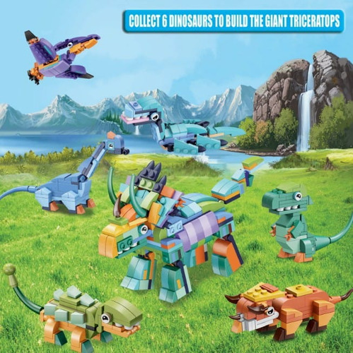 Bloques De Construcción Dinosaurios Para Armar 6 En 1.f