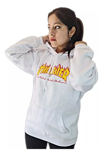 Buzo Hoddie Unisex Moda Thrasher  Buzo Blanco Mrb11p