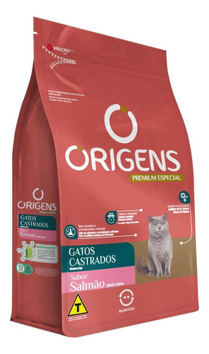 Ração Para Gato Adulto Castrado Sabor Salmão 1kg Origens