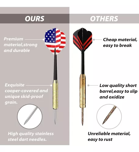 Dardos con punta de acero, dardos de metal profesionales con vuelos de  bandera nacional (4 estilos) - Juego de puntas de metal para dardos, dardos  de metal de 12 piezas, dardos para