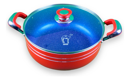 Batería Cocina Cocinalia Fácil 16 Pzas Set Acero Inoxidable Rojo
