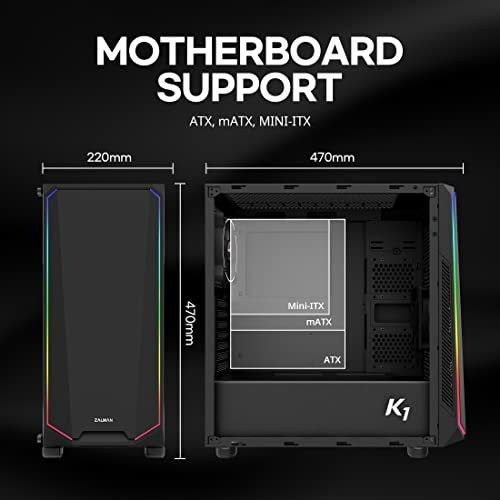 K1 Rev Carcasa Para Pc Atx Torre Media Juego Panel Rgb 1