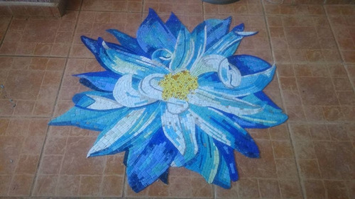 Imagen 4 de 10 de Mosaico Flor Dalia De 1.00 Mt. De Diametro Para Alberca O