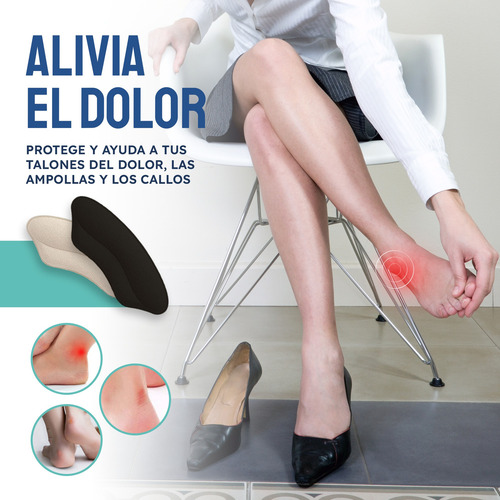 18 Pares De Almohadillas De Talón Adhesivas, Taloneras Nude Y Negro
