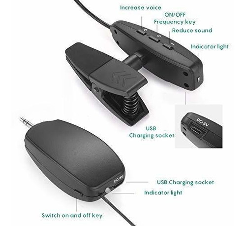 Microfono Instrumento Inalambrico Condensador Uhf Para 1