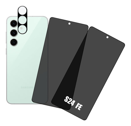 Kit 2 Películas De Privacidade + Câmera Para Galaxy S24 Fe