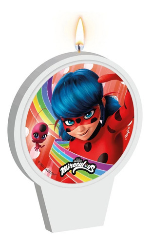 01 Vela Plana Adesivada Miraculous Ladybug - Regina