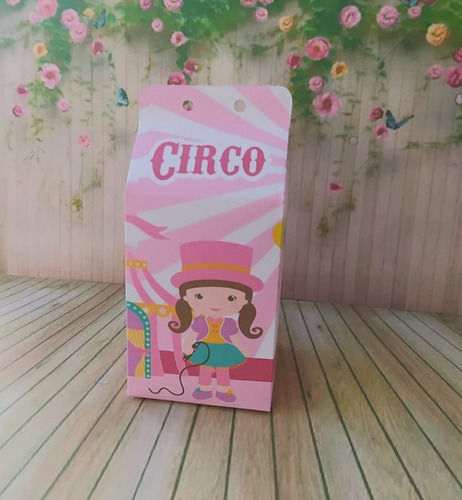 Imagem 3 de 3 de 10 Caixas Milk Lembrança Festa Infantil Circo Rosa