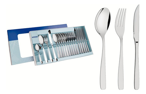 Faqueiro 24 Peças Cosmos Com Faca Churrasco Inox Tramontina