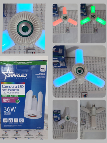 Lamparas Led Rgb Con Corneta Y Control Inalámbrico. 36w.