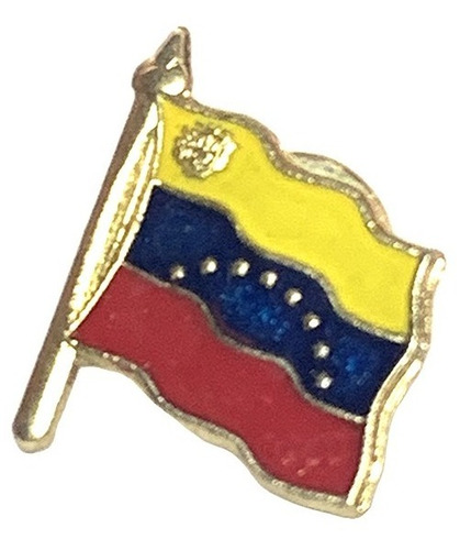 Pin Bandera Venezuela Con Asta 8 Estrellas, Escudo Sin Letra
