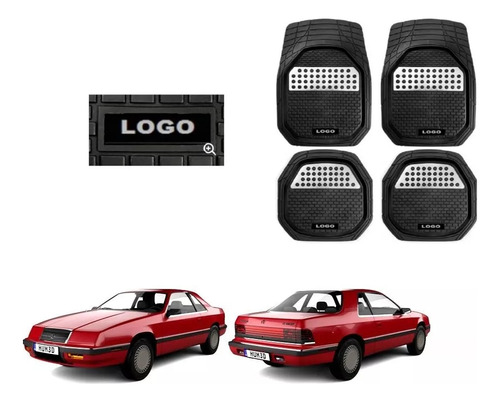 Tapetes 4pz Bandeja 3d Logo Chrysler Lebaron 1989 A 1995