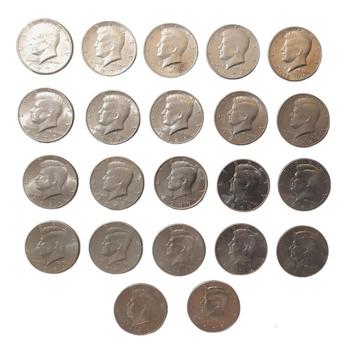 Lote De 22 Monedas De Coleccion Half Dolar Kennedy U.s.a. 