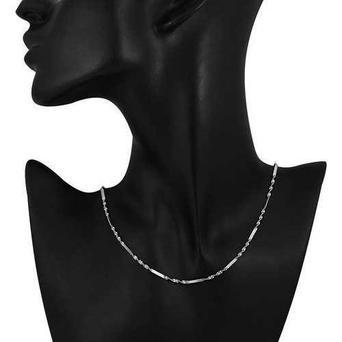 Collar Cadenas Oro Blanco 18k Conjunto Joyería Cumpleaños
