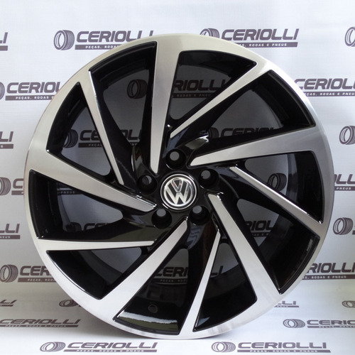 Jogo De Rodas Vw Polo Saveiro Gol 2018 Aro 17 + Bicos Cor Preto Diamantado