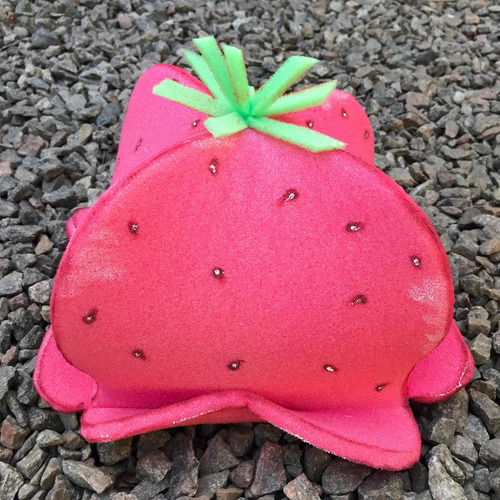 Gorro Cotillón En Goma Espuma Frutillitas Disfraces Fiesta Fucsia