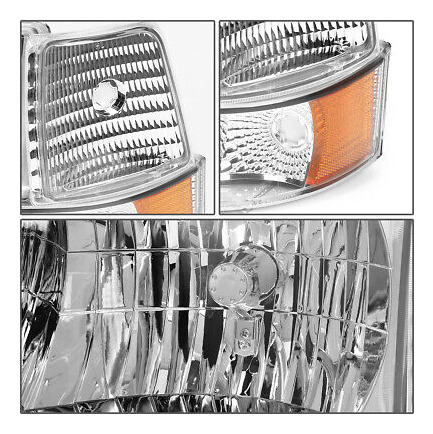 Chrome Led Headlight+amber Corner+white Led 9007 Hid+fan Zzf