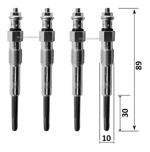 4 Bujias Calentadores Nacionales Peugeot 206 207 1.9  Diesel