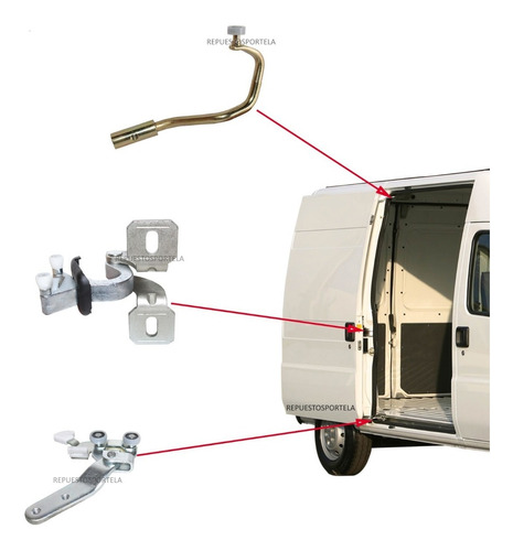 Kit X 3 Guias + Reten Puerta Lateral Der Fiat Ducato 99 2003