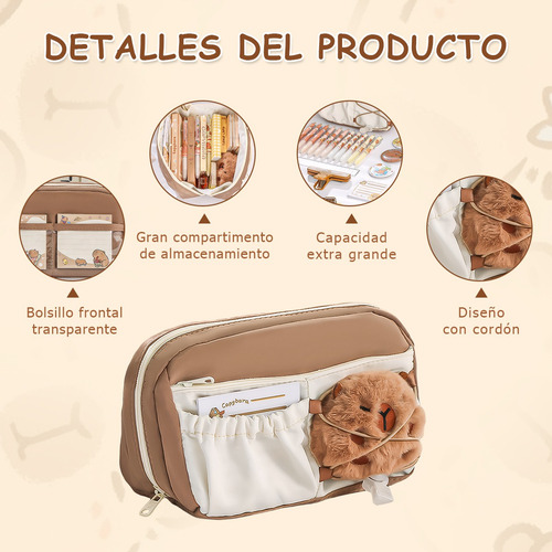 Estuche Infantil Capybara Multicapa Con Compartimentos