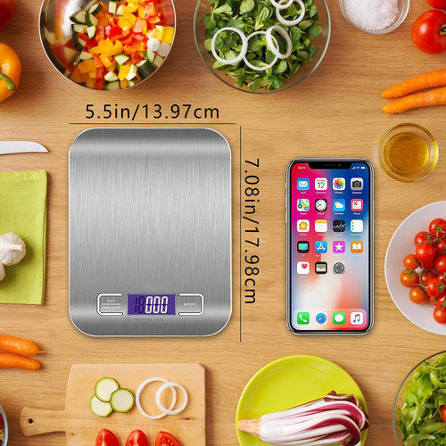 X 5kg Báscula De Cocina Digital Recargable Por Usb