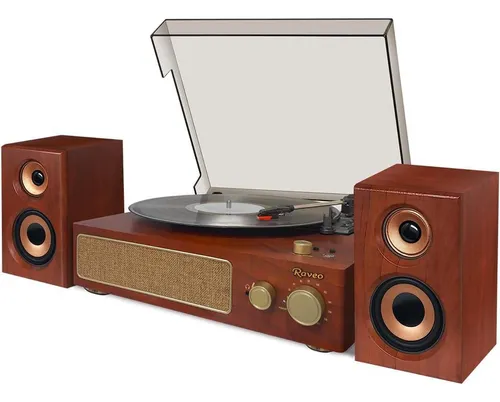 Vitrola Raveo Studio Plus Brown Bluetooth Disco E Usb Fm
