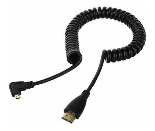 Cable Hdmi - Stretch Spring Left Angled 90 Degree Micro Hdmi