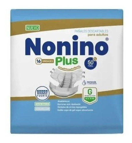 Nonino Plus Elastizado Talle G X16 Unidades