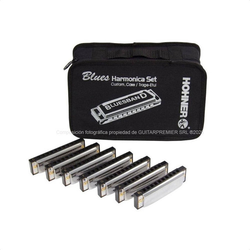 Set Armonicas Hohner Bluesband 7 Tonos Diatonica 20 Voces