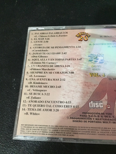 Instrumentales De Todos Los Tiempos - Cd Disco (Usado)
