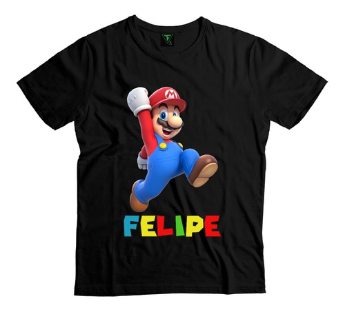 Polera Mario Bros Con Nombre Personalizada Xxl Xxxl Algodón