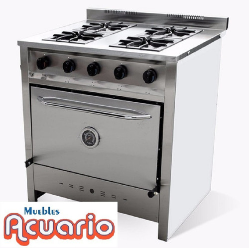 Cocina Industrial 4 Hornallas 80 Cm - Muebles Acuario