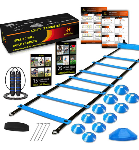 Speed Rragility Training Set, Incluye 1 Escalera De Agilidad