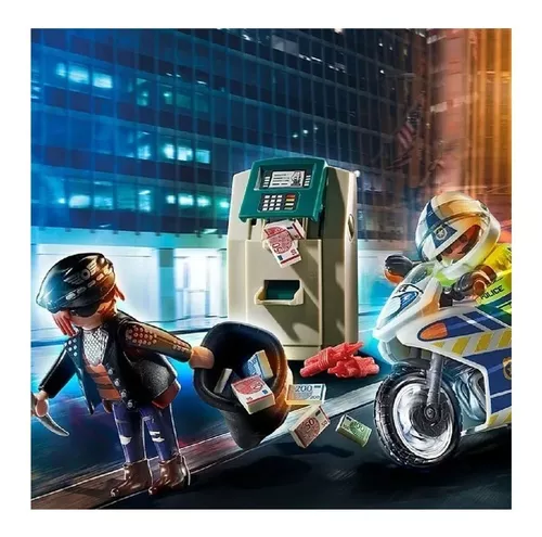 Playmobil Moto De Policía Persecución Del Ladrón 70572