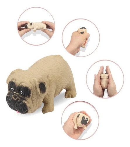 Sorpresa Perros Pug × 4 Antiestrés Cotillón Cumpleaños