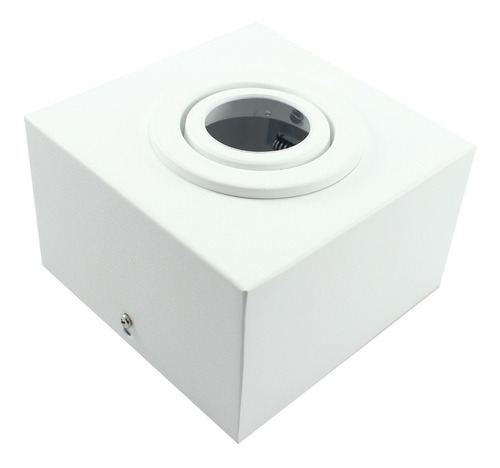 Kit 10 Spot Plafon Sobrepor Box Quadrado Mr16 Direcionável Cor Branco 110V/220V