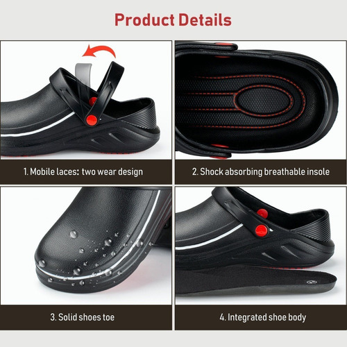 Zapato Zuecos Para Chef Cocina Unisex Cómodo Antiderrapante