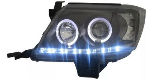 Juego Faros Para Hilux 12-15 C/lupa Tira Led Performance Ds