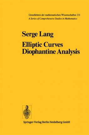 Libro Elliptic Curves : Diophantine Analysis - S. Lang