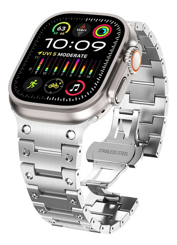Malla Para Apple Watch Series 9/8/7/se Ultra 2 49mm Plata_e